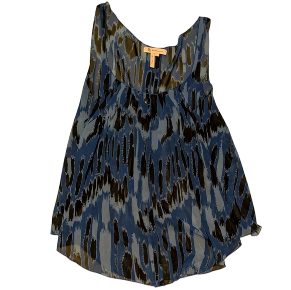 BCBGeneration Blue Abstract Top Print Flowy Lightweight Y2K Dopamine Tank, Large - Picture 1 of 9